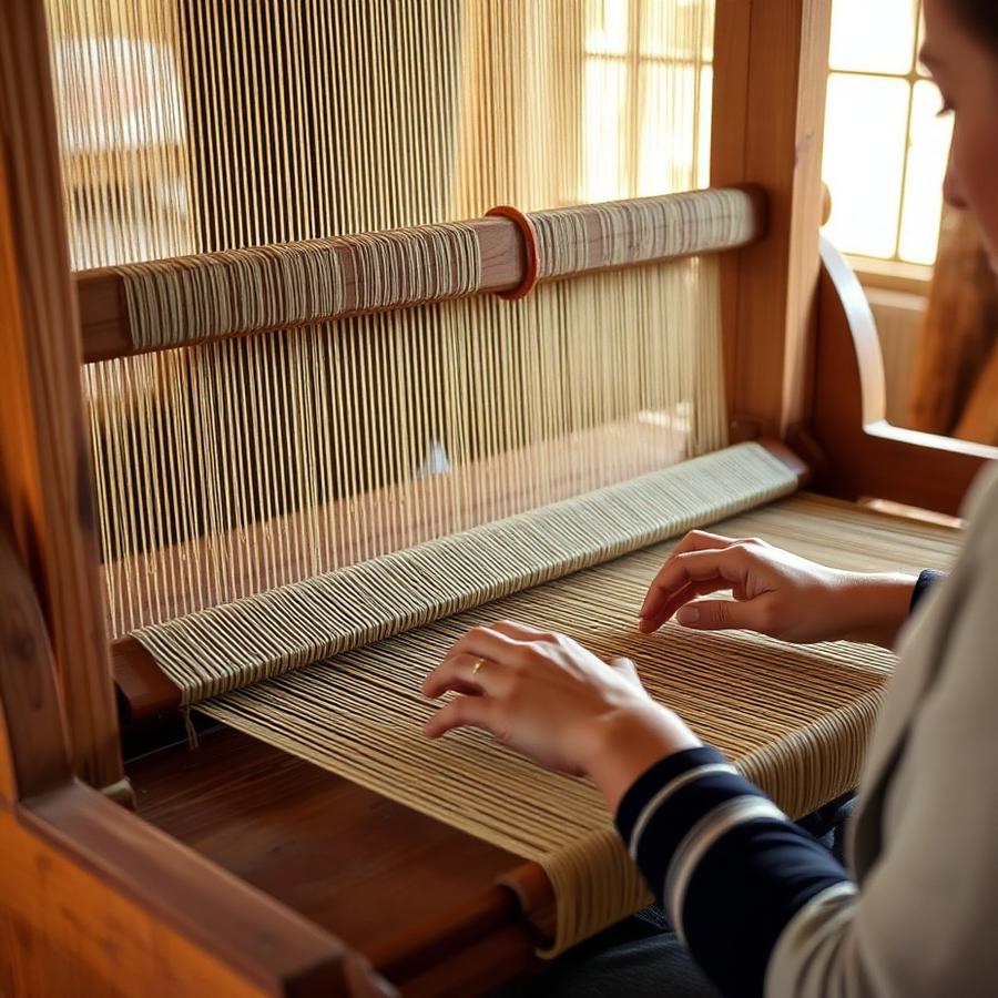 Weaver at the handloom